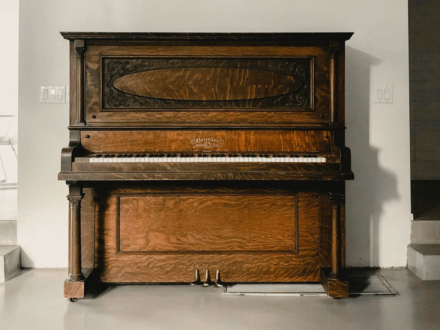 Antique upright piano